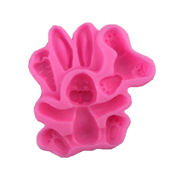 3D RABBIT Easter Bunny Silicone Mould Fondant Cake Baking Molds M116  Kitchen Accessories