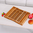 Bamboo Expandable Wooden Cutlery Tray Holder Tidy Retractable Drawer Organizer Kitchen Storage Container