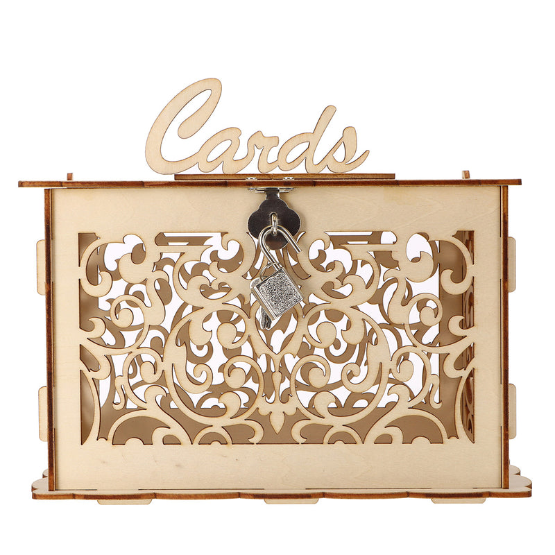 Wooden Wedding Post Box Weddings Reception Card Box With Lock Party Decoration