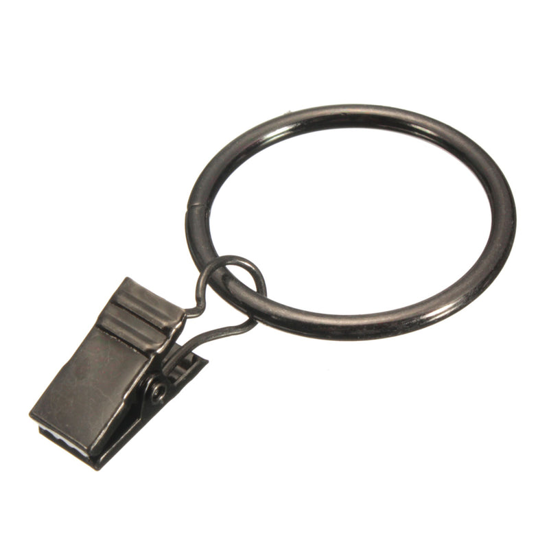 40pcs Metal Window Bathroom Curtain Clips Rings Pole Rod Voile Drapery 32mm Inner Diameter