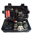 XANES 7310-A 2500LM T6+4xXPE Headlamp 4 Modes 90 Adjustable Waterproof 2x18650 Battery AC/DC Charger Work Light