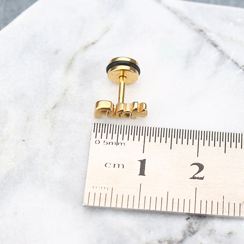 1pc Letters Words Titanium Steel Punk Unisex Earring Jewelry