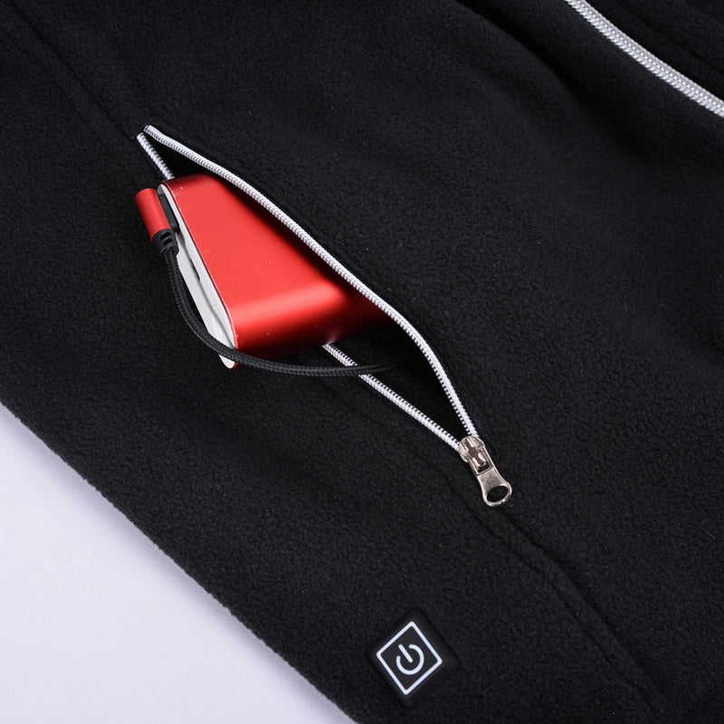 Electric USB Heated Fleece Jacket Warm Graphene Carbon Fiber Men Women Rechargeable Heating Coat Racing