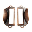 4 pcs Drawer Handle Door Tag Label Holder Metal Label Pull Frame Handle Antique Cabinet Drawer