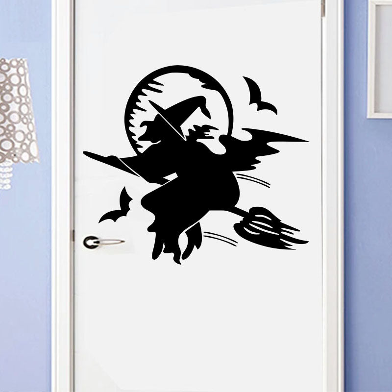 Miico FX3017 Halloween Sticker Cartoon Sticker Witch Pattern Removable Wall Stickers