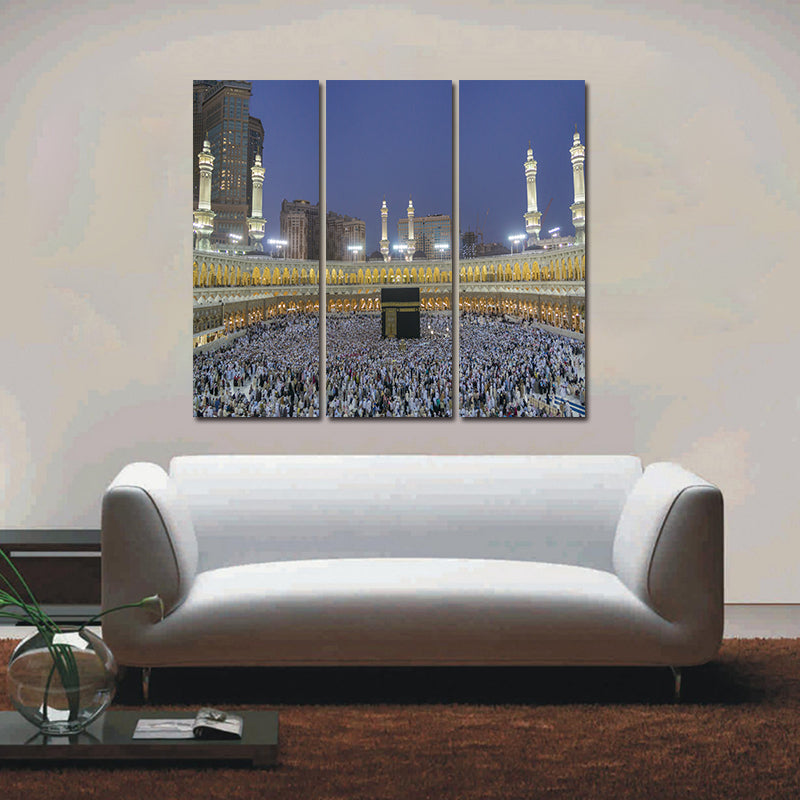 Miico Hand Painted Three Combination Decorative Paintings Islamic Religious Wall Art For Home Decoration