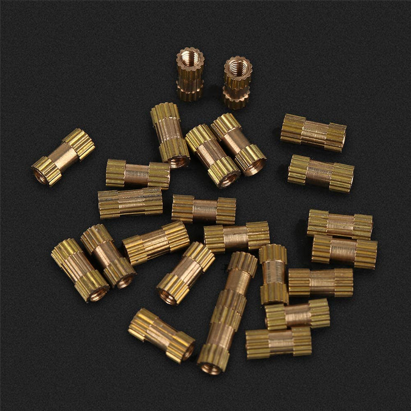 Suleve M2.5BN1 150Pcs M2.5 Brass Cylinder Knurled Nut Round Molded-in Insert Embedded Nuts Assortment Set
