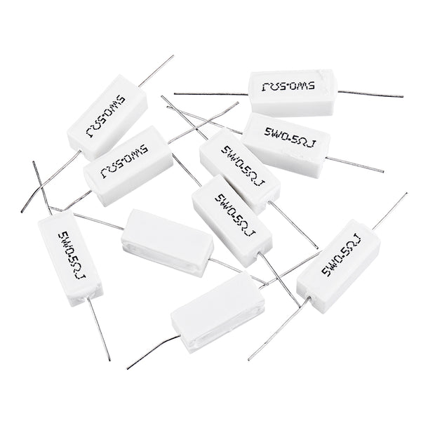 50pcs BPR56 5W 0.5R 0.5 Ohm 5w Non-inductive Ceramic Cement Resistor Wirewound Resistance
