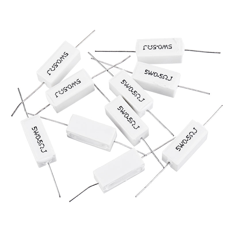 50pcs BPR56 5W 0.5R 0.5 Ohm 5w Non-inductive Ceramic Cement Resistor Wirewound Resistance