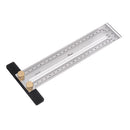 Drillpro 200/300/400mm Stainless Steel Precision Marking T Ruler Hole Positioning Measuring Ruler Woodworking Scriber Scribing Tool