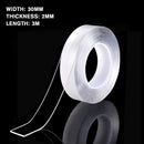 1/2/3/5M Transparent Double Sided Nano PU Gel Tape Anti-slip Fixed Adhesive 30mm