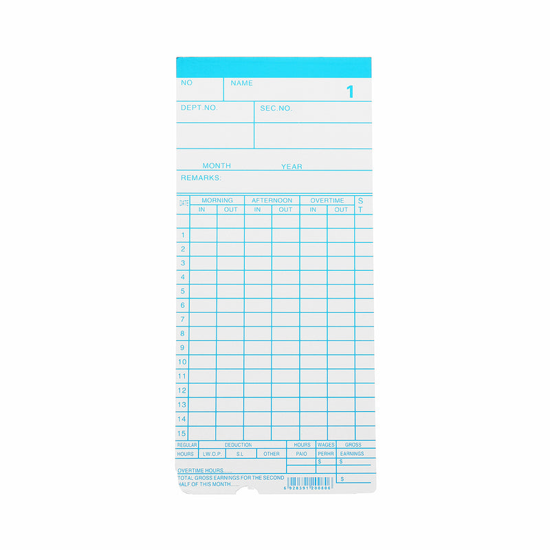 90Pcs Monthly Time Clock Cards Payroll For Employee Attendance Bundy Recorder Timer
