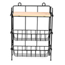 Wrought Iron 3-Tiers Storage Rack Adjusted Desktop Debris Ornaments Organizer Storage Shelf Home Wall Decoration
