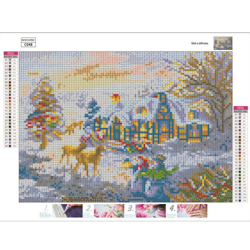 5D Diamond Painting Christmas Deer Embroidery Home Full Drill Cross Stitch Kits