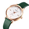 SKMEI 1457 Women Fashion Simple Dial Rose Gold Case Leather Strap Quartz Watch