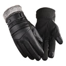 Thermal Leather Ski Gloves Man Woman Winter Warm Touch Screen Anti-slip Mitten