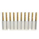 Drillpro 10pcs 3mm Carbide End Mill Cutter Titanium Coated Engraving Milling Cutter Carbide Rotary Burr