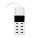 Upgrade Version Multiple USB Charger Intelligent 8-Port Desktop Charger Wireless Charger Charging Station Multi Port Travel Fast Wall Charger Hub Display Real-time Current