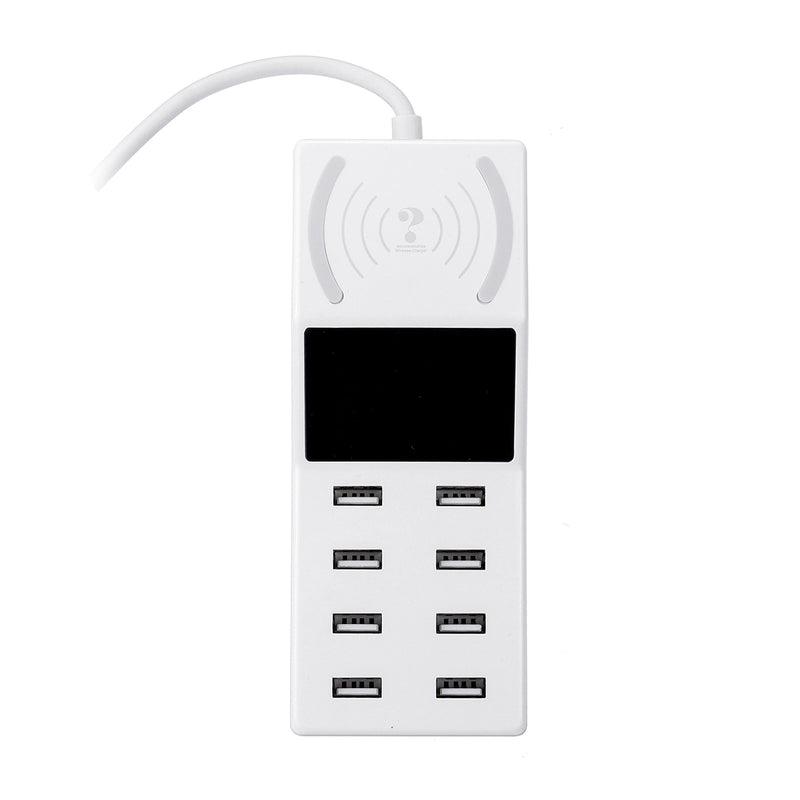 Upgrade Version Multiple USB Charger Intelligent 8-Port Desktop Charger Wireless Charger Charging Station Multi Port Travel Fast Wall Charger Hub Display Real-time Current