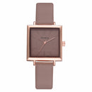Simple Square Dial PU Leather Strap Women Fashion Ladies Dress Bracelet Quartz Watch