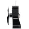 4 Blades Heat Powered Stove Fireplace Fan W/ Thermometer for Wood Log Burning Burner Stove