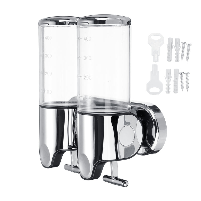 Wall Mount Bathroom Sanitizer Soap Dispenser Shower Round Shampoo Bottle