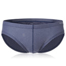Bikini Brief Solid Color Jacquard Breathable Swimsuits for Men Swimwear