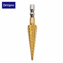 Drillpro DB-S3 3-13MM Titanium Coated Step Drill 1/4 Inch Hex Shank Stepped Drill