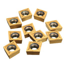 Drillpro 10pcs CCMT09T304 CCMT32.5 Carbide Insert For Lathe SCLCR Turning Tool Holder