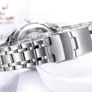 OUBAOER 6093LB Crystal Casual Style Women Wrist Watch Stainless Steel Strap Quartz Watch