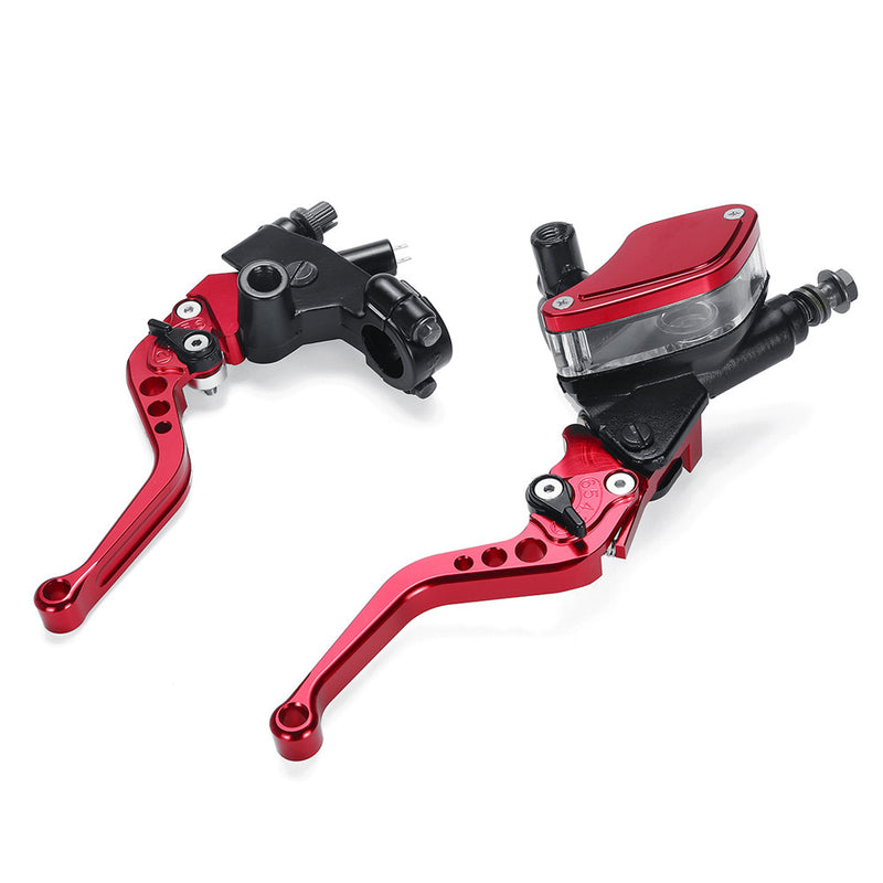 7/8" 22mm Motorcycle Handlebar Hydraulic Brake Clutch Master Cylinder Lever Reservoir Set