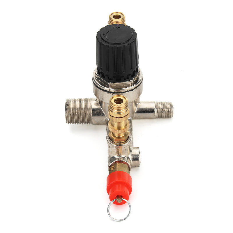 Zinc Alloy Air Compressor Double Outlet Tube Pressure Regulator Valve Fitting Air Valve