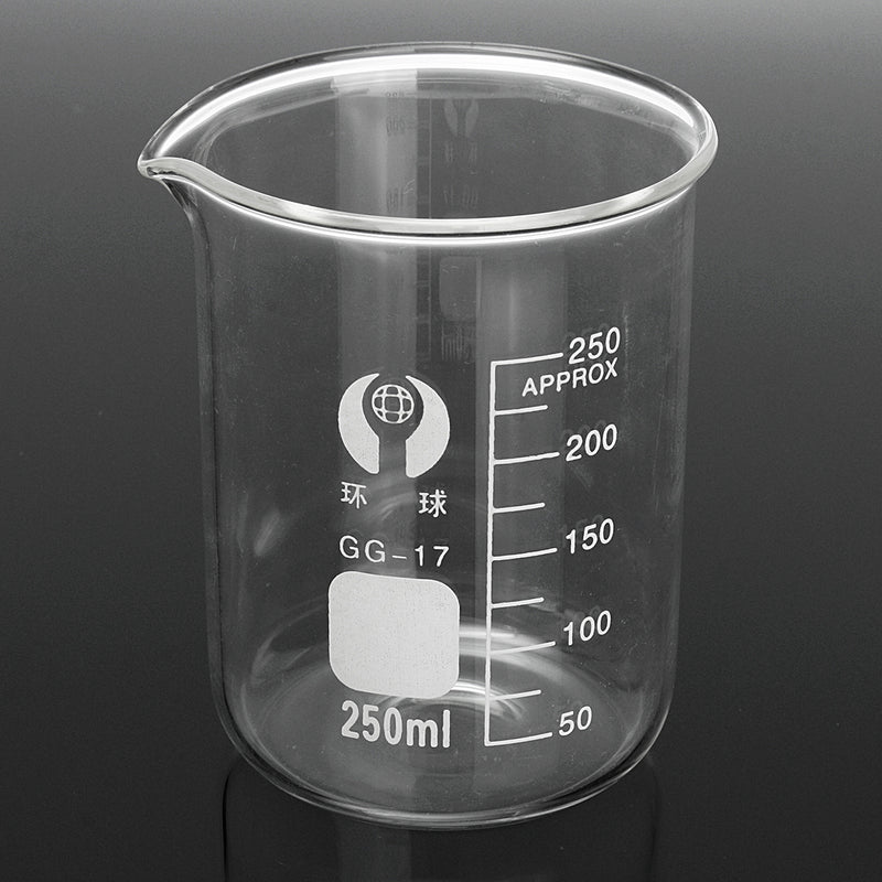 7Pcs 5 10 25 50 100 150 250mL Beaker Set Graduated Borosilicate Glass Beaker Volumetric Measuring Laboratory Glassware