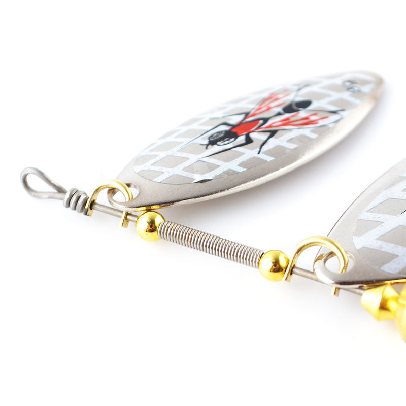 Double Spoon Sequins Bass Lure Bait Minnow Fishing Lure Triple Hook with Hook