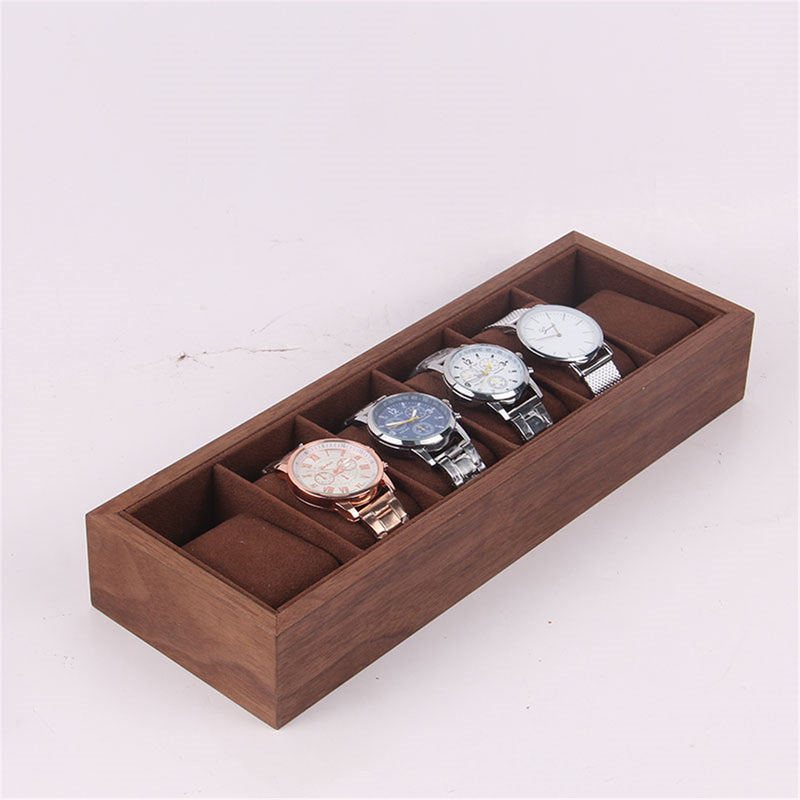 6/12/18 Slots Wooden Watch Display Tray Collection Storage Case Organizer Box