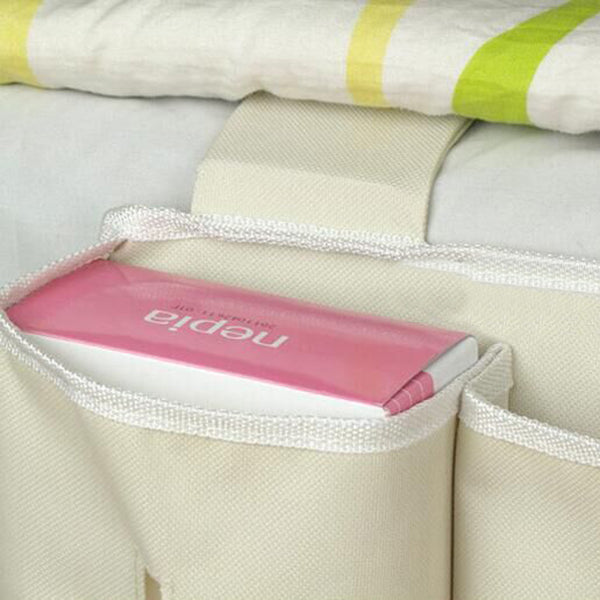 Bedside Hanging Bag Waterproof Oxford Magazine Book Storage Bag Car Seat Multi-Pocket Bag