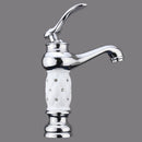 Modern Brass Finish White Single Handle Bathroom Kitchen Sink Faucet Mix Tap