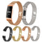 Bakeey Five Beads Round Solid Stainless Steel Watch Band for Fitbit charge 3 Smart Watch