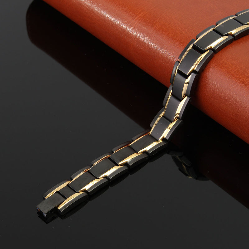 Black 316L Titanium Health Magnetic Bracelet Jewelry for Men