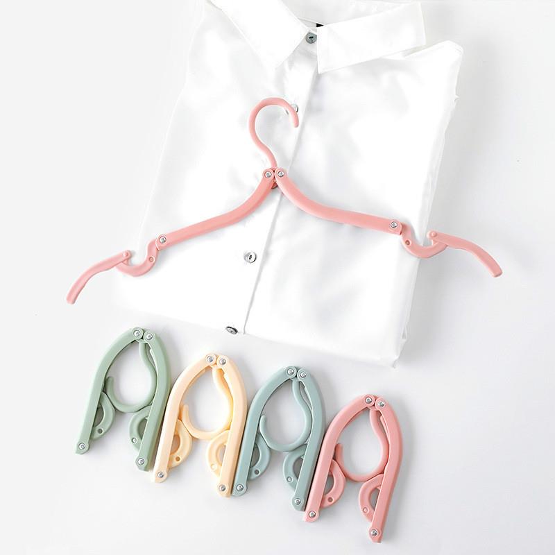 Folding Travel Hanger Portable Travel Clothes Brace Household Windproof Clothes Hanger Non-slip Clothes Hanger Plastic Cloth Hanger