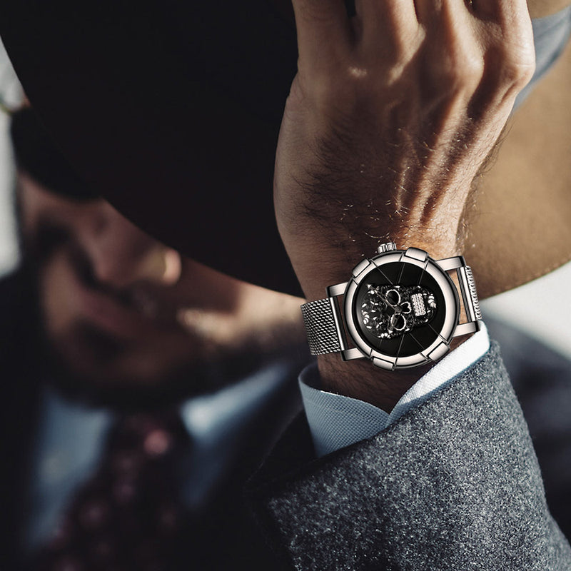 Biden 0086-1 3D Skull Men Wrist Watch Fashion Style Creative Quartz Watch