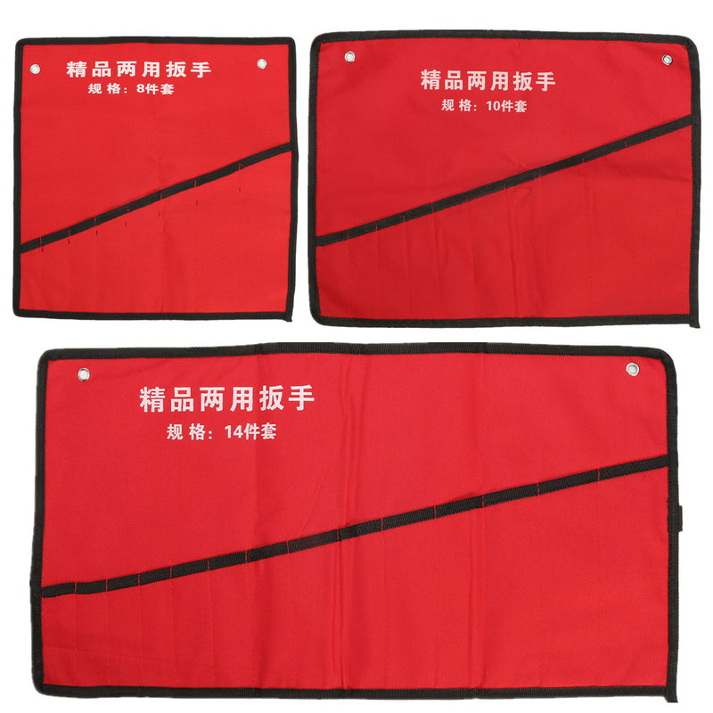 Canvas Roll-up Storage Pouch Tools Storage Bag 8/10/14 Pocket Spanner Wrench Organizer