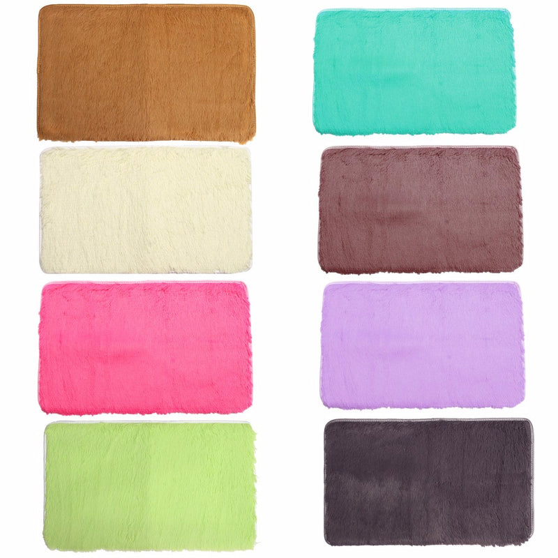 80x50cm Absrobent Shaggy Carpet Home Anti Slip Rug Bedroom Soft Mat