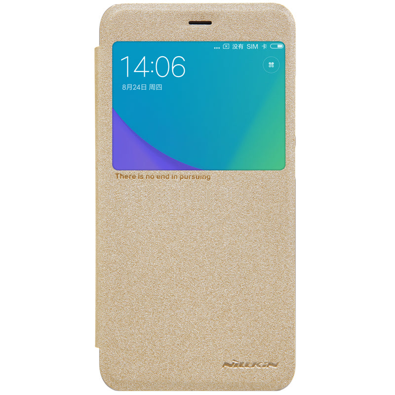 NILLKIN Sparkle PU Leather Case Window Smart Sleep Flip Cover For Xiaomi Redmi Note 5A Prime