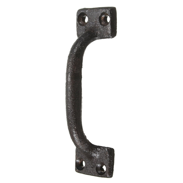 Black Iron Pull Door Handle 98mm Iron Gate Pull Handle with Screws