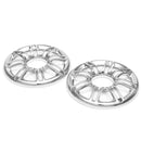 Pair Plate Brust Speaker Trim Grill Cover Chrome For Harley Electra Glide 96-13