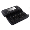 LiitoKala Lii-S6 18650 3.7V Lithium Charger 6 Slots LCD Screen Display Smartest Battery Charger US/EU Plug