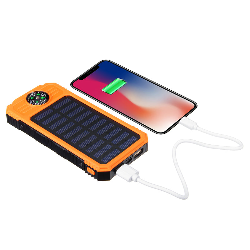 Solar Chargers 8000mAh USB Solar Battery Charger Phone Charger Power Bank with Flashlight