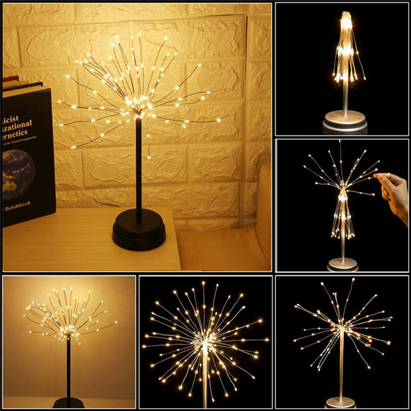 Battery Supply 90LED Firework Starburst Fairy String Light Table Lamp + Remote Control for Home Decoration
