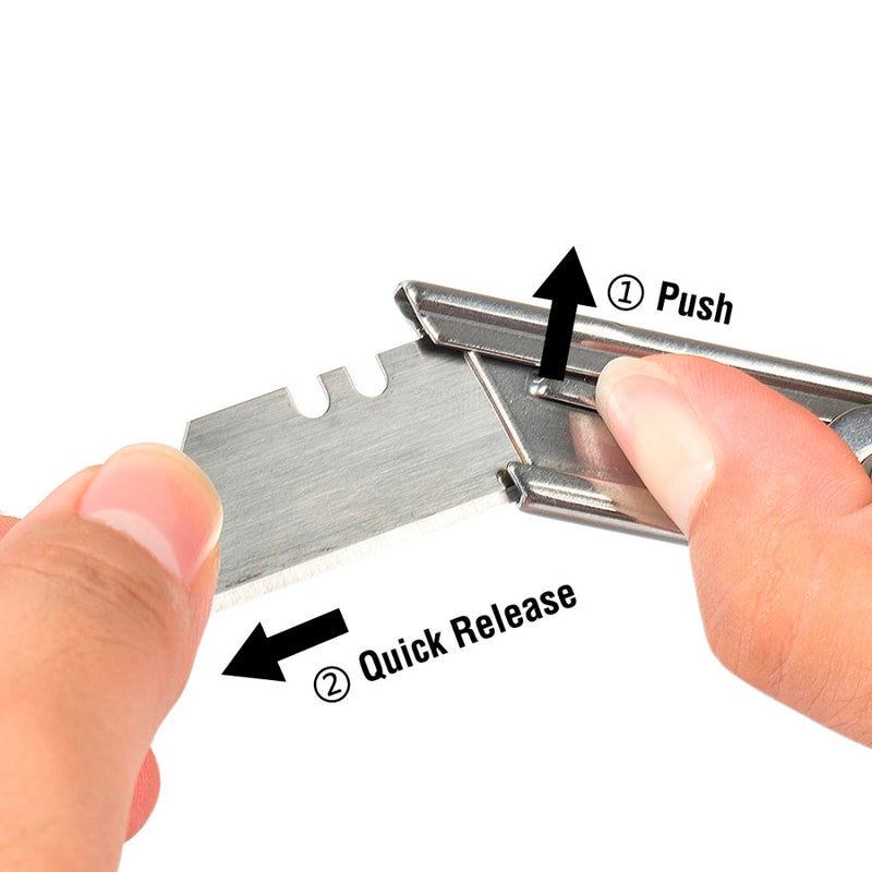 WORKPRO 3pcs Folding Practical Cutter Set Stainless Steel Cutting Box Paper Quick Change Knif e